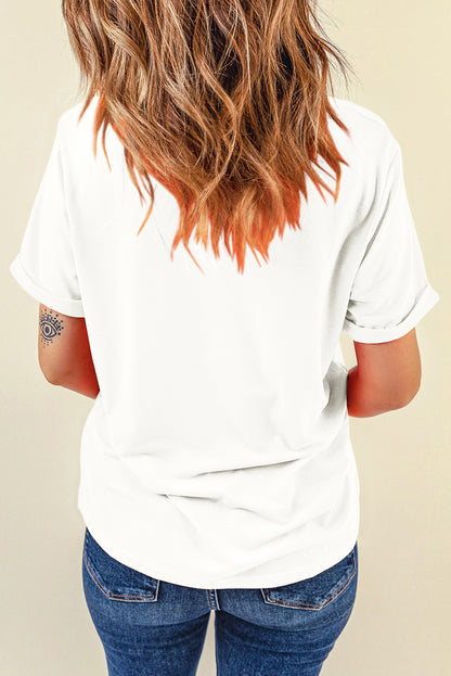 Bow Graphic Round Neck Short Sleeve T-Shirt