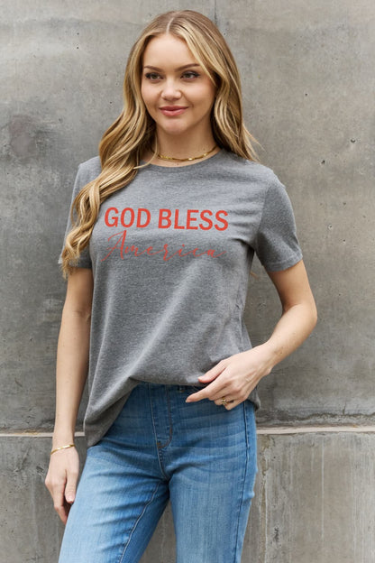 Simply Love GOD BLESS AMERICA Graphic Cotton Tee