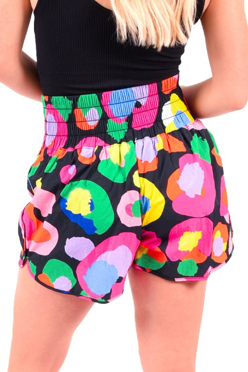 Printed Elastic Waist Shorts