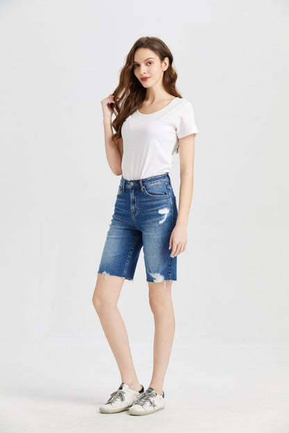 BAYEAS Full Size Super High Rise Denim Bermuda Shorts