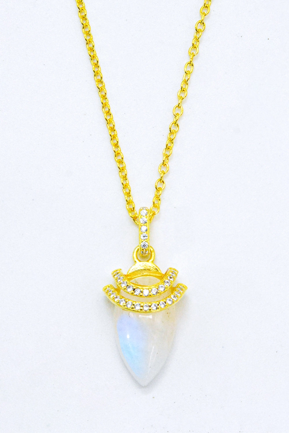 18K Gold-Plated Moonstone Pendant Necklace