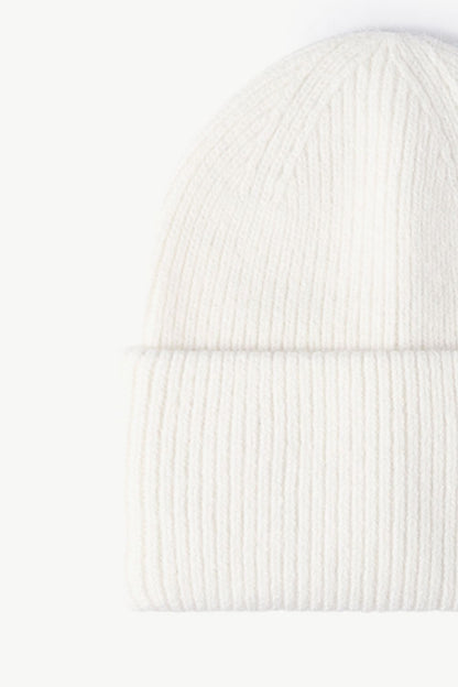 M Rib-Knit Cuff Beanie