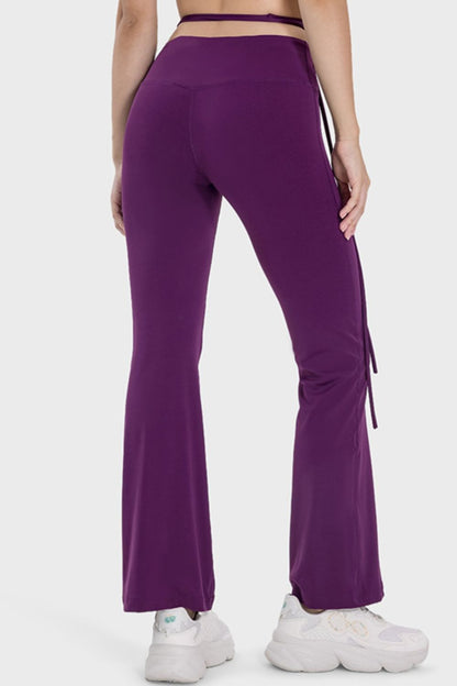 Tied Mid-Rise Waist Active Pants