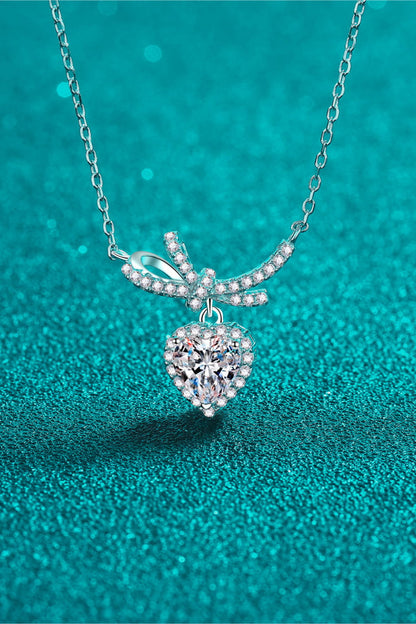 1 Carat Moissanite Heart Pendant Necklace