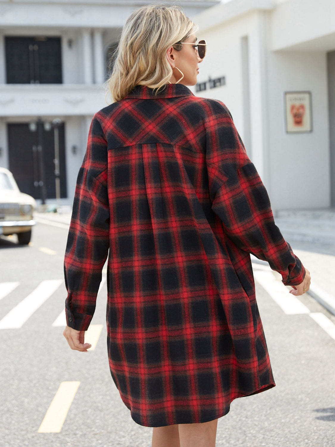 Plaid Button Up Collared Neck Shirt