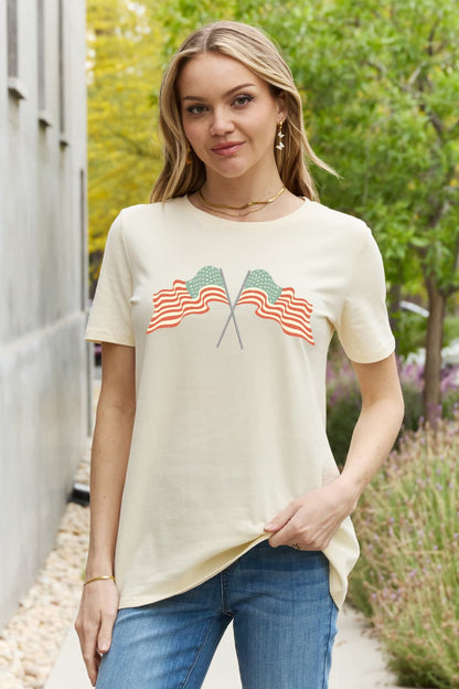 Simply Love US Flag Graphic Cotton Tee