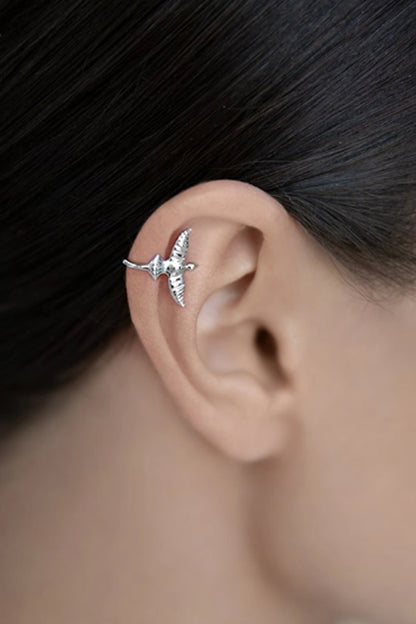 Bird-Shaped 925 Sterling Silver Single Cuff Earring