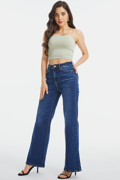 BAYEAS Full Size High Waist Cat's Whisker Wide Leg Jeans