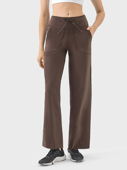 Drawstring Active Pants with Pockets