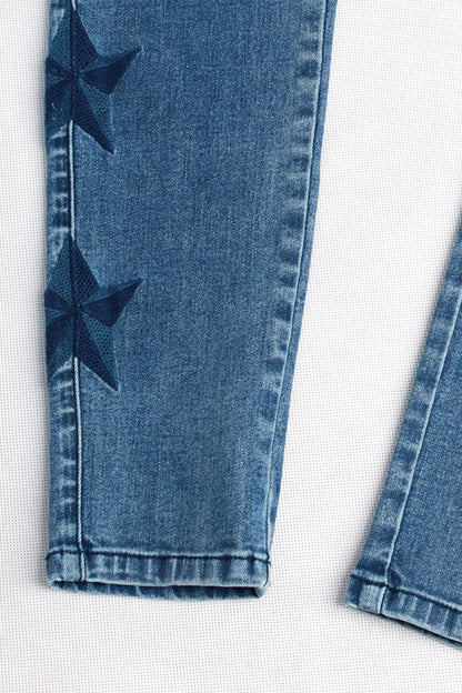 Star Pattern Skinny Jeans