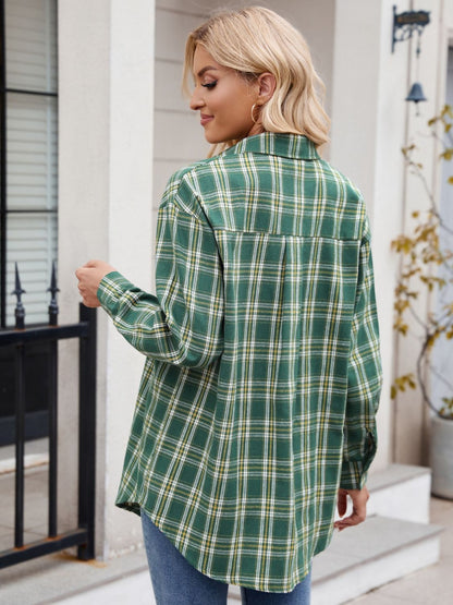 Plaid Button Up Long Sleeve Shirt