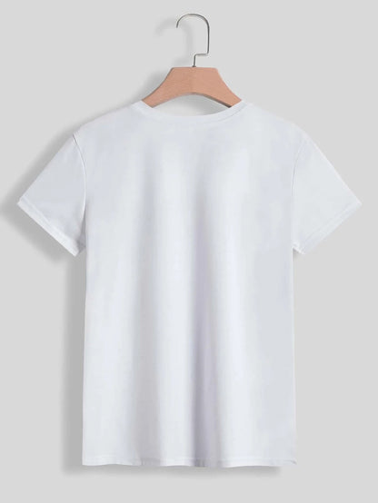 Graphic Round Neck Short Sleeve T-Shirt